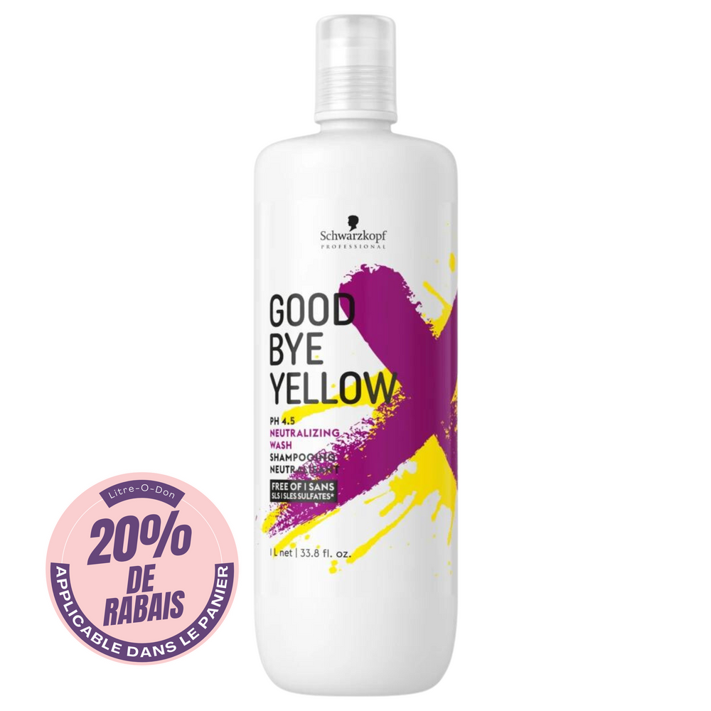 SCHWARZKOPF PROFESSIONNEL_Good bye Yellow - Shampooing neutralisant_1L-_Gisèle produits de beauté