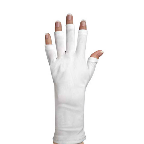 SILKLINE_Gants anti-UV sans doigts_Blanc-_Gisèle produits de beauté