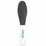 Lime à pied ergonomique Silkline blanche avec surfaces abrasives noires grain 80 et 180 pour le soin professionnel des callosités.