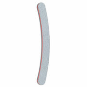 Mini lime à ongle zébrée Silkline grises et roses pour manucure et pédicure professionnelle hygiénique sur fond blanc.
