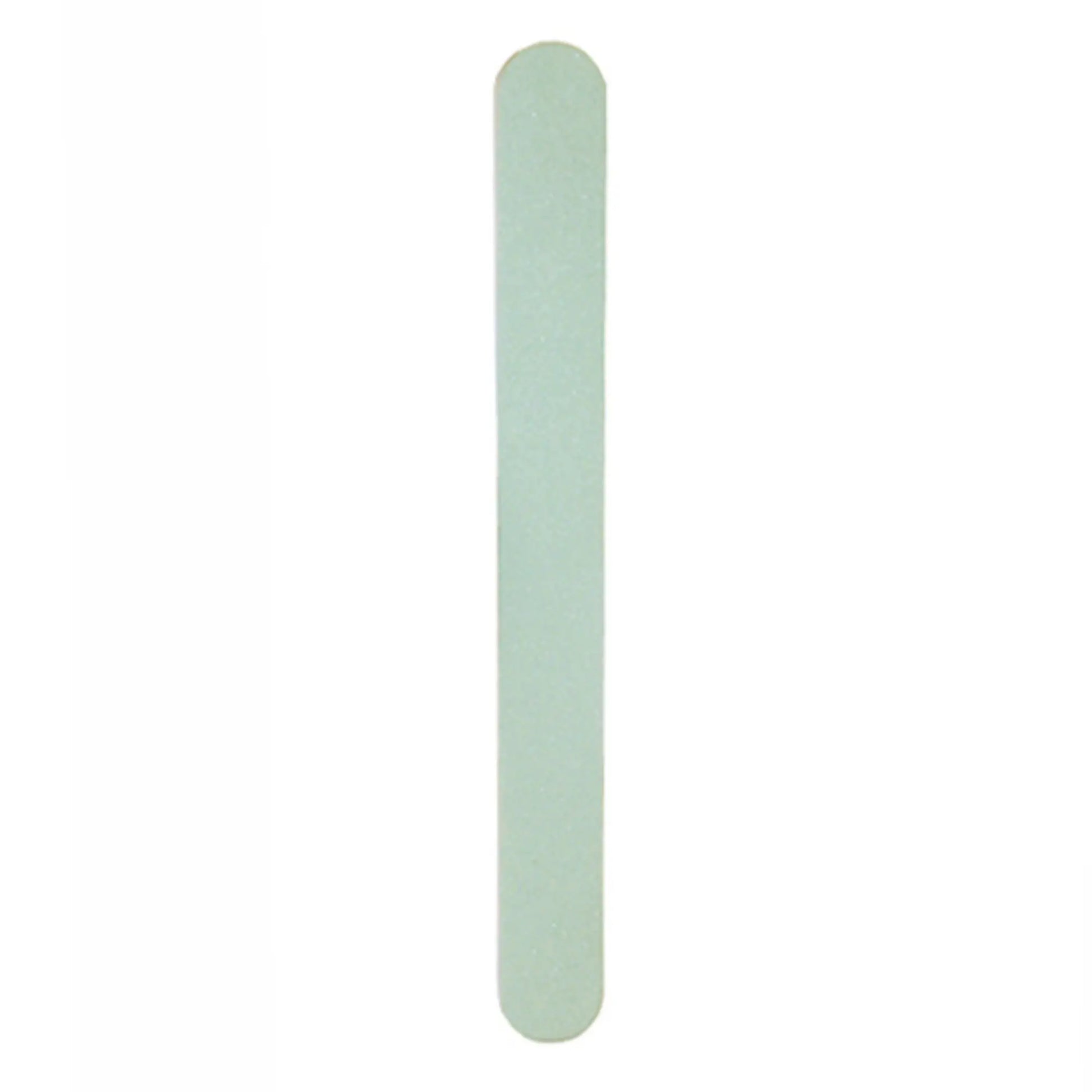 Lime de finition et polissoir à ongles Silkline double face (verte et blanche) pour un lustrage brillant et hygiénique sur fond blanc.