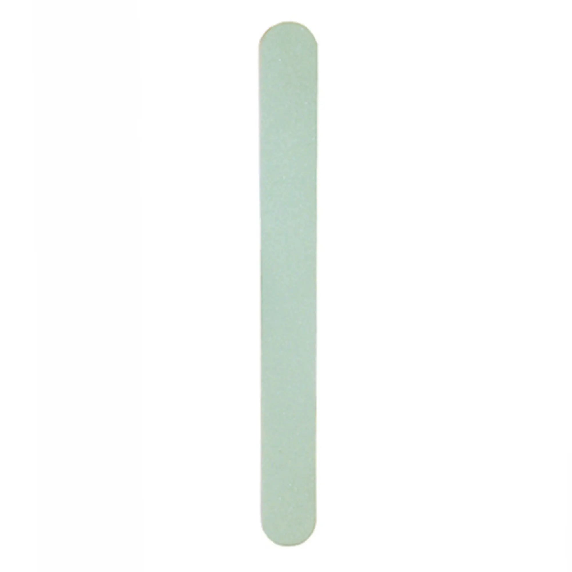 Lime de finition et polissoir à ongles Silkline double face (verte et blanche) pour un lustrage brillant et hygiénique sur fond blanc.