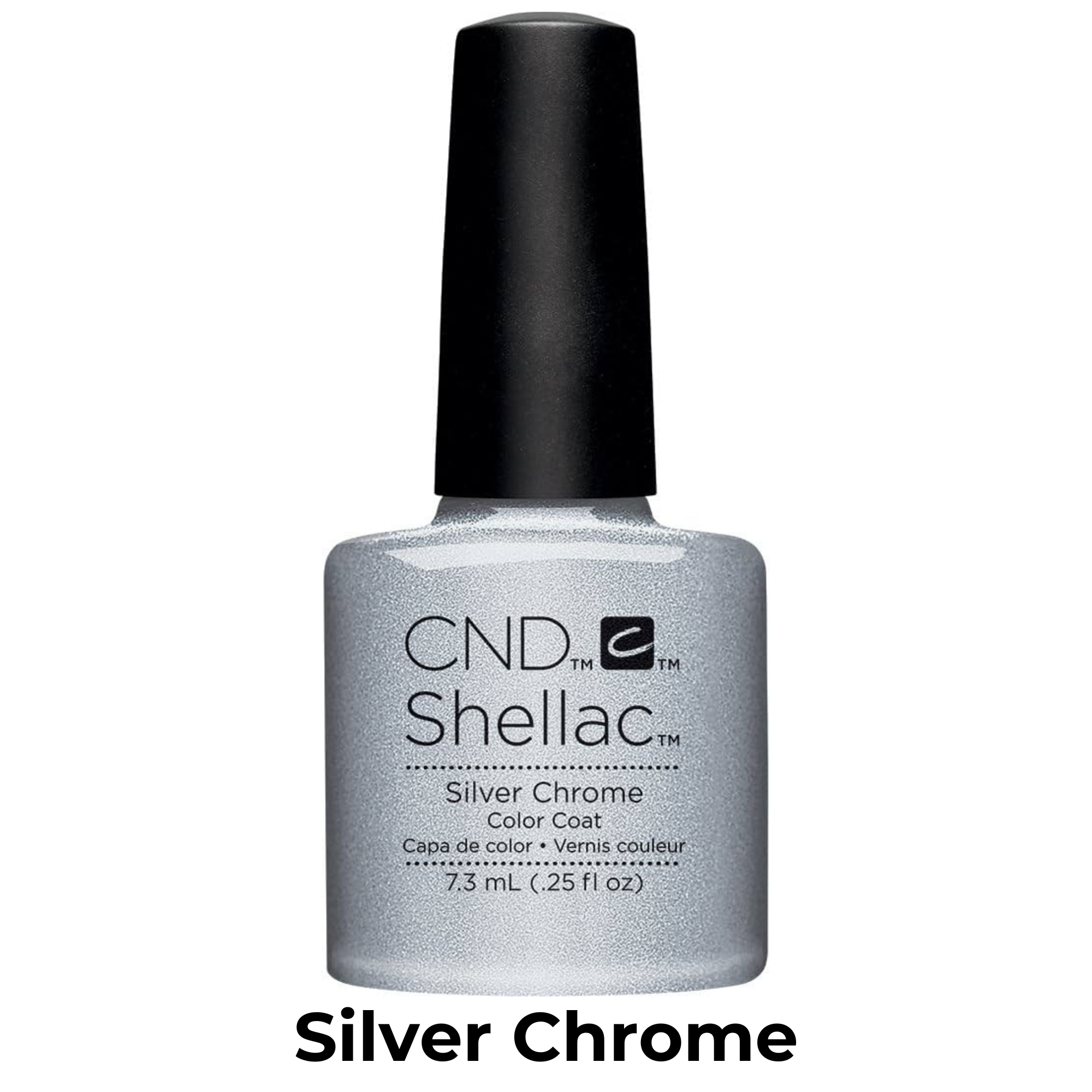 Vernis Shellac U.V-Vernis au gel||Gel Nail Polish-CND SHELLAC-7.3ml-Silver Chrome-Gisèle produits de beauté