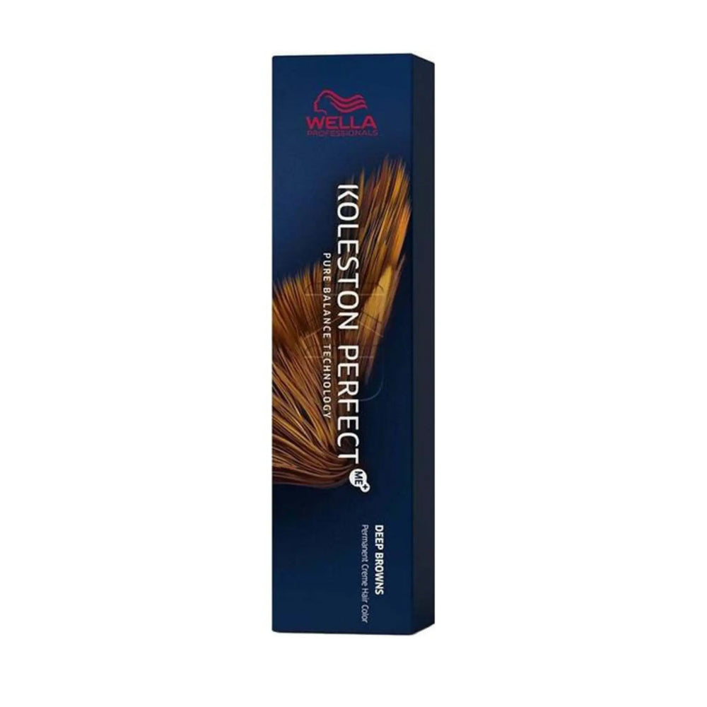 Boîte bleu foncé et tube argenté de 60 ml de Wella Koleston Perfect Special Mix. L'emballage indique "Pure Balance Technology" et "Permanente Creme Colour" en plusieurs langues.