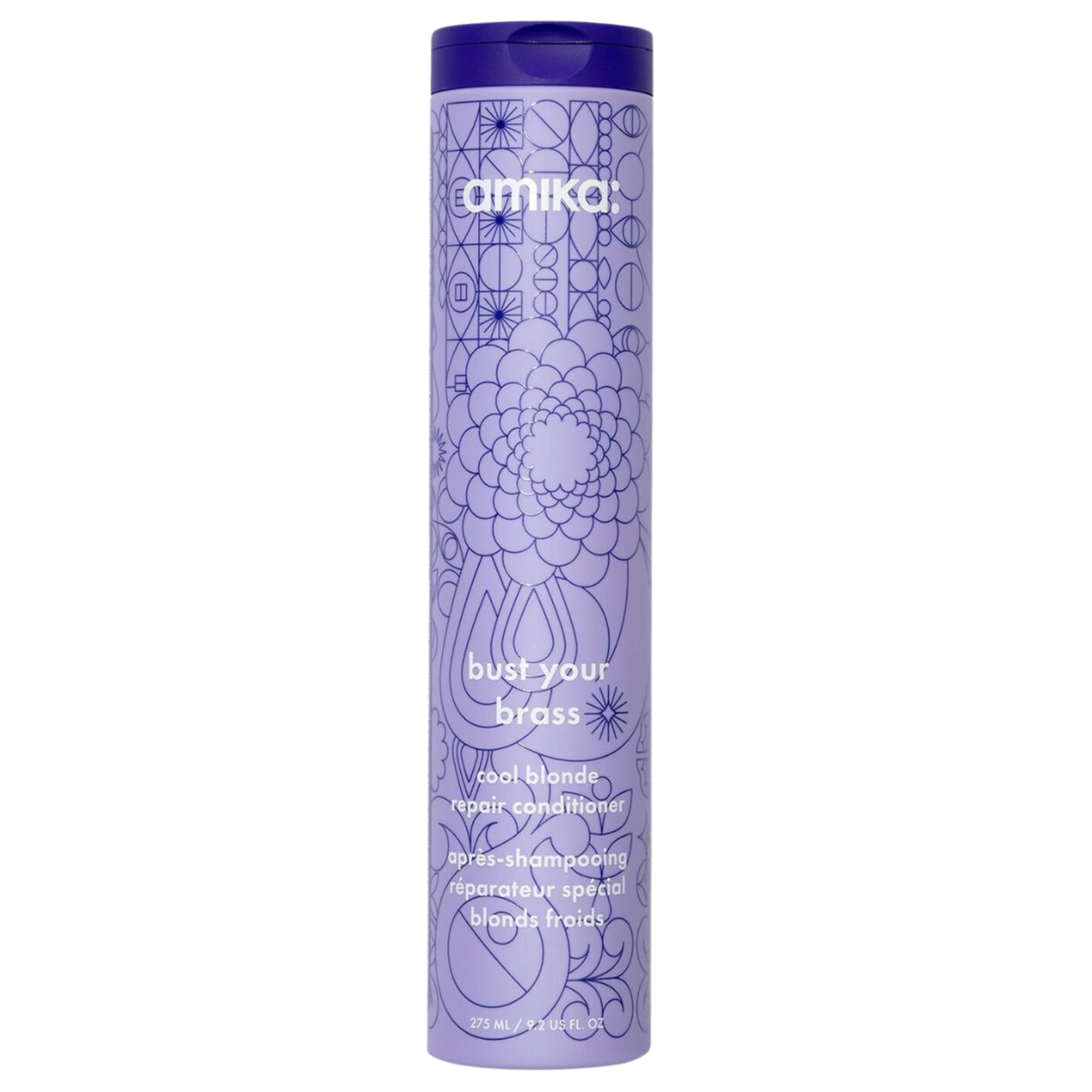 AMIKA_Bust Your Brass - Revitalisant réparateur spécial blonds froids_275ml-_Gisèle produits de beauté