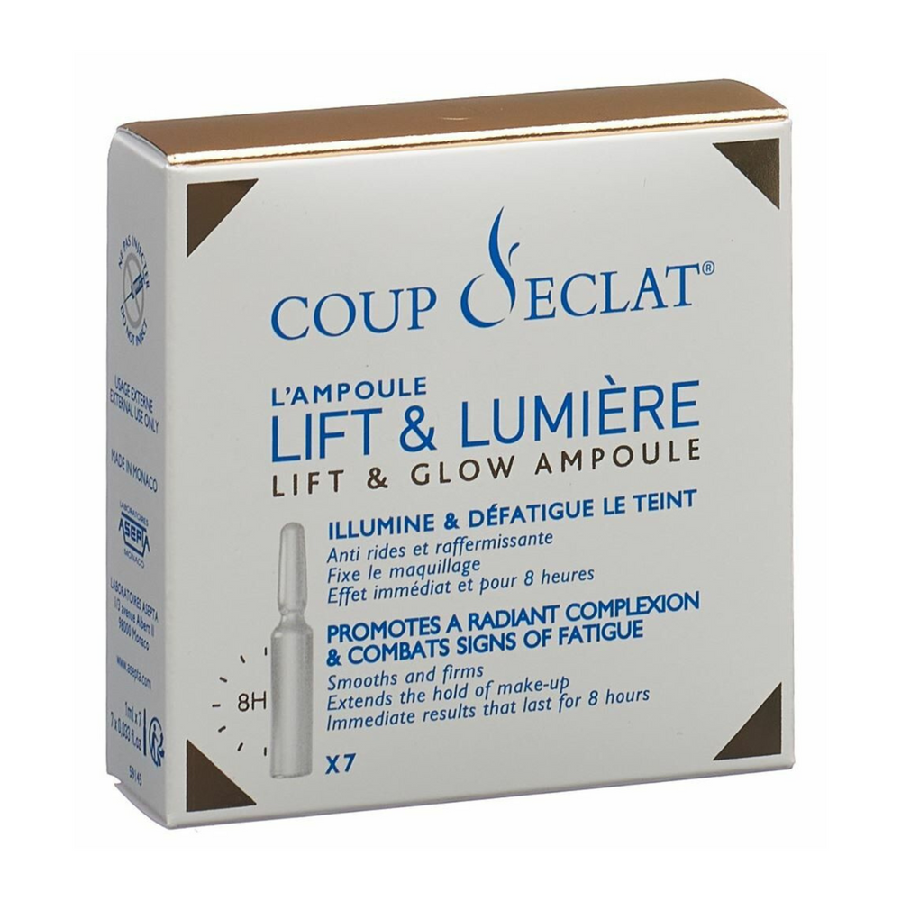 COUP D'ÉCLAT_Ampoules lift & lumière_7X1ml-_Gisèle produits de beauté