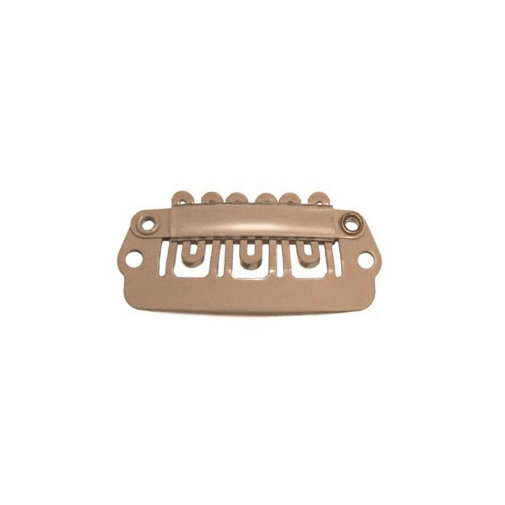 Attaches ''clips'' à dents pour prothèse ou extension capillaire-Attaches, adhésif et dissolvant pour pièces||Clips, adhesives and removers for hair pieces-FIRST LADY-Mini-Light Beige-1 unité-Gisèle produits de beauté