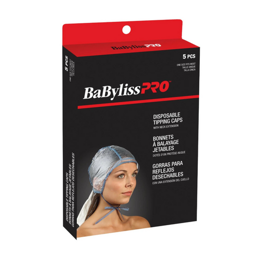 BABYLISS PRO_Bonnets à balayage jetable doublé avec protège nuque_5pcs-Gris & Bleu_Gisèle produits de beauté