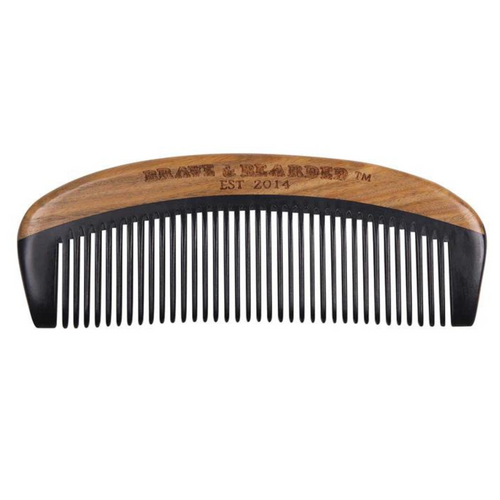 Bakelite - Peigne à barbe-Brosses et peignes à barbe||Beard Brushes and Combs-BRAVE N BEARDED-Bois-Gisèle produits de beauté