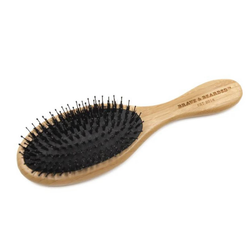 Brosse à barbe-Brosses et peignes à barbe||Beard Brushes and Combs-BRAVE N BEARDED-Bois-Gisèle produits de beauté