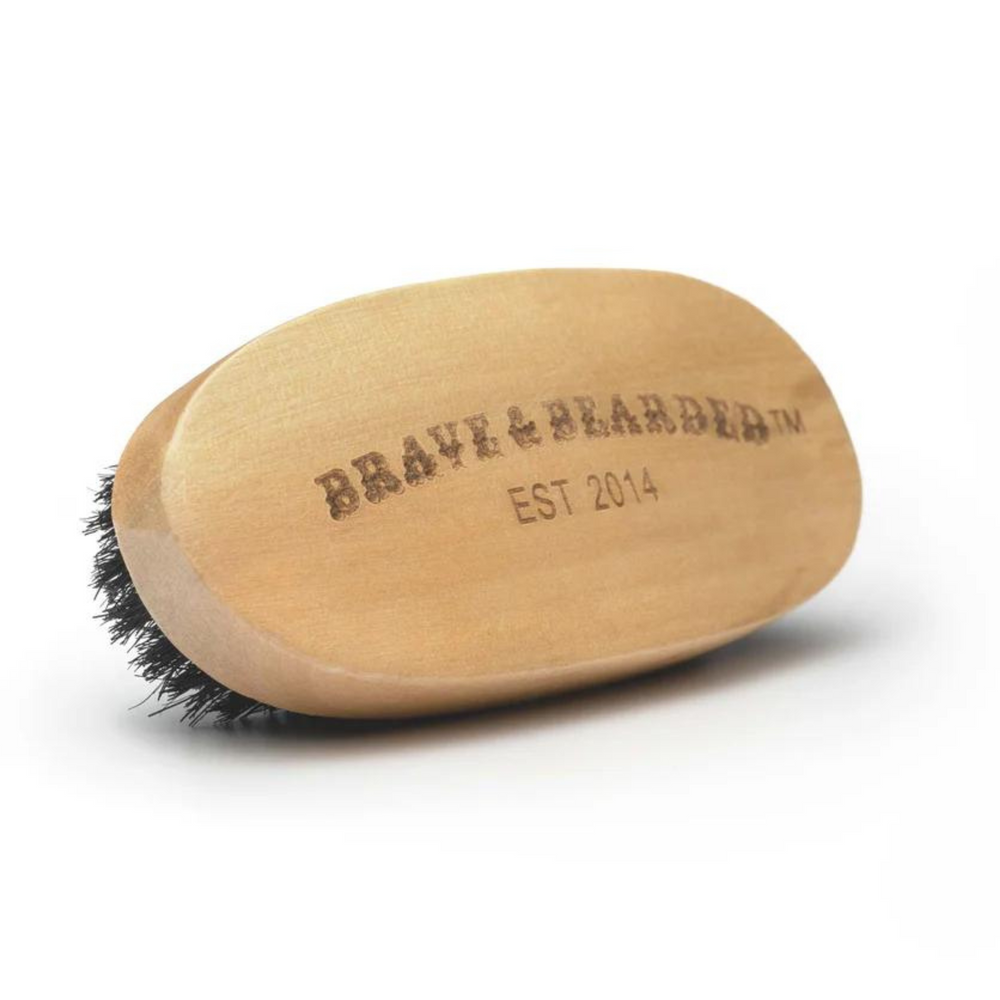 Brosse à barbe en poils de sanglier-Brosses et peignes à barbe||Beard Brushes and Combs-BRAVE N BEARDED-Bois-Gisèle produits de beauté