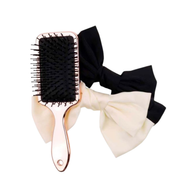 DELUXE CHROME BRUSH WITH SCRUNCHIES FOR HAIR