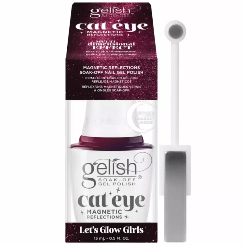 Bouteille de vernis à ongles gel Gelish Cat Eye Reflection, de couleur: Let's Glow Girls.