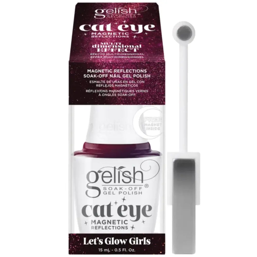 Bouteille de vernis à ongles gel Gelish Cat Eye Reflection, de couleur: Let's Glow Girls.