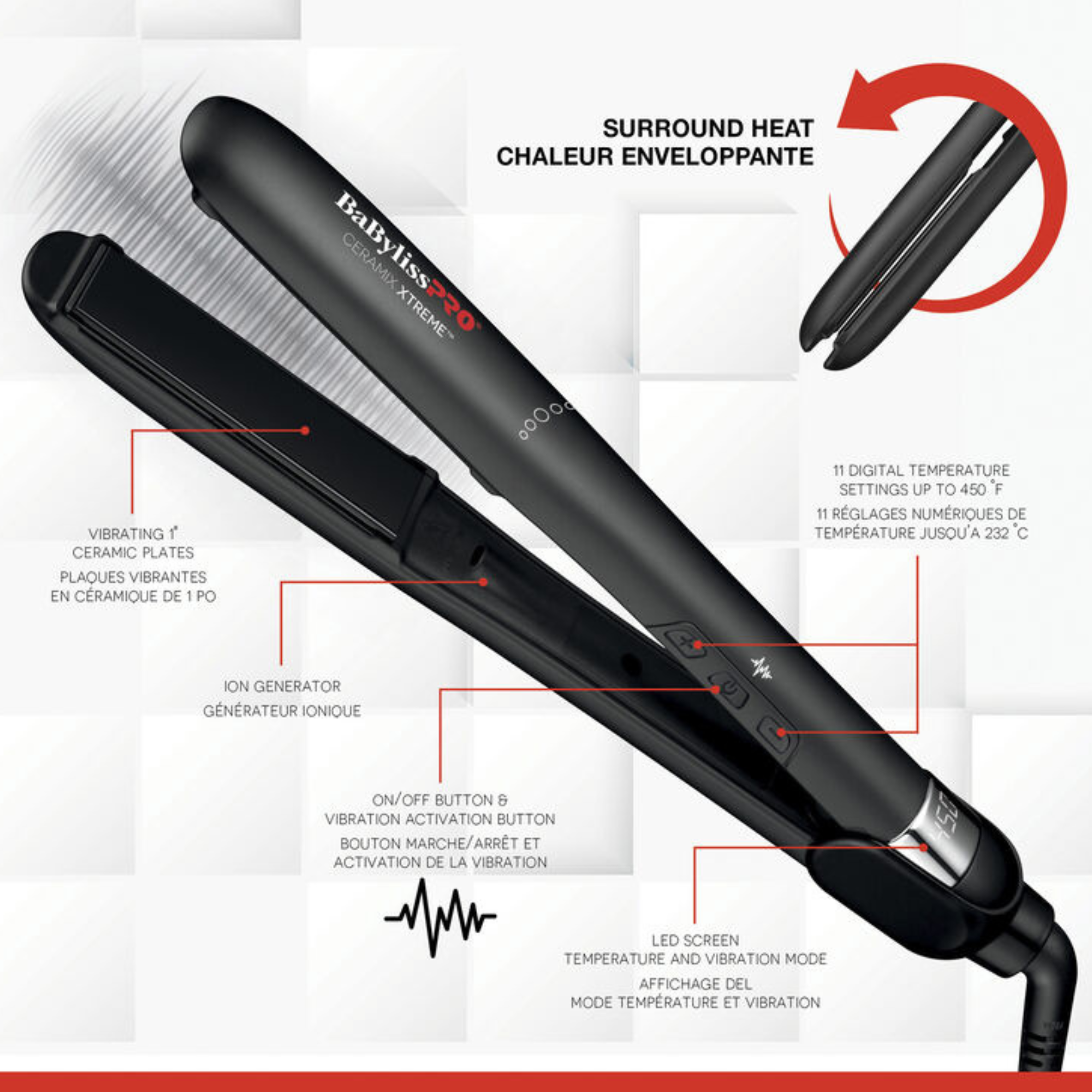 CERAMIX XTREME - FER PLAT VIBRANT CÉRAMIQUE 1"