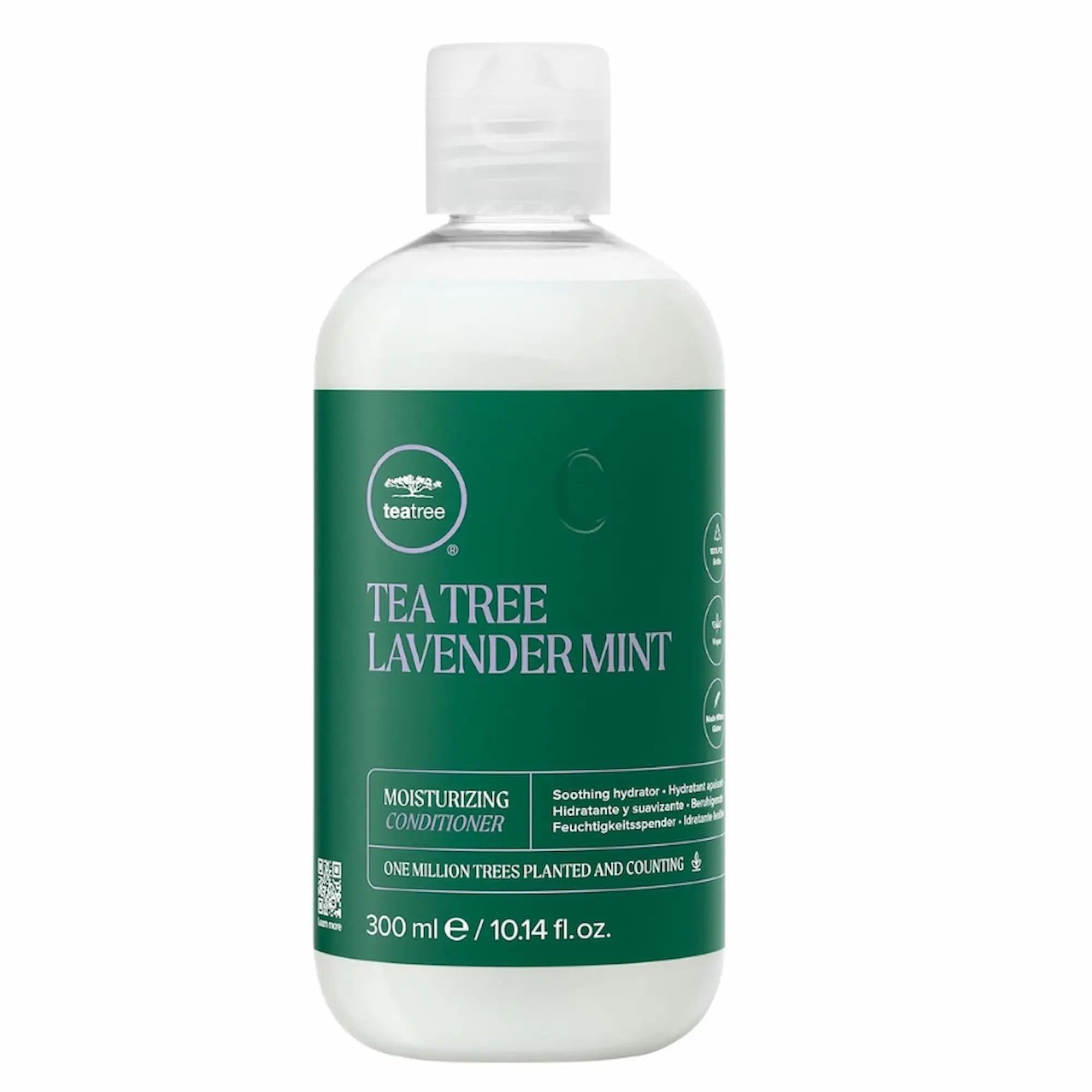Bouteille verte de 300ml du revitalisant hydratant tea tree lavender mint de la marque Paul Mitchell.