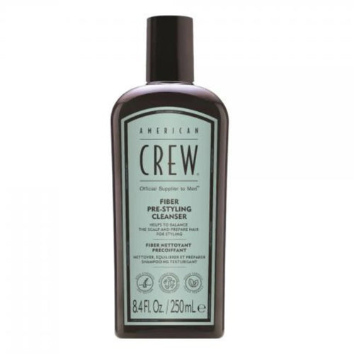 Flacon du shampooing texturisant pré-coiffant American Crew Fiber pour hommes.
