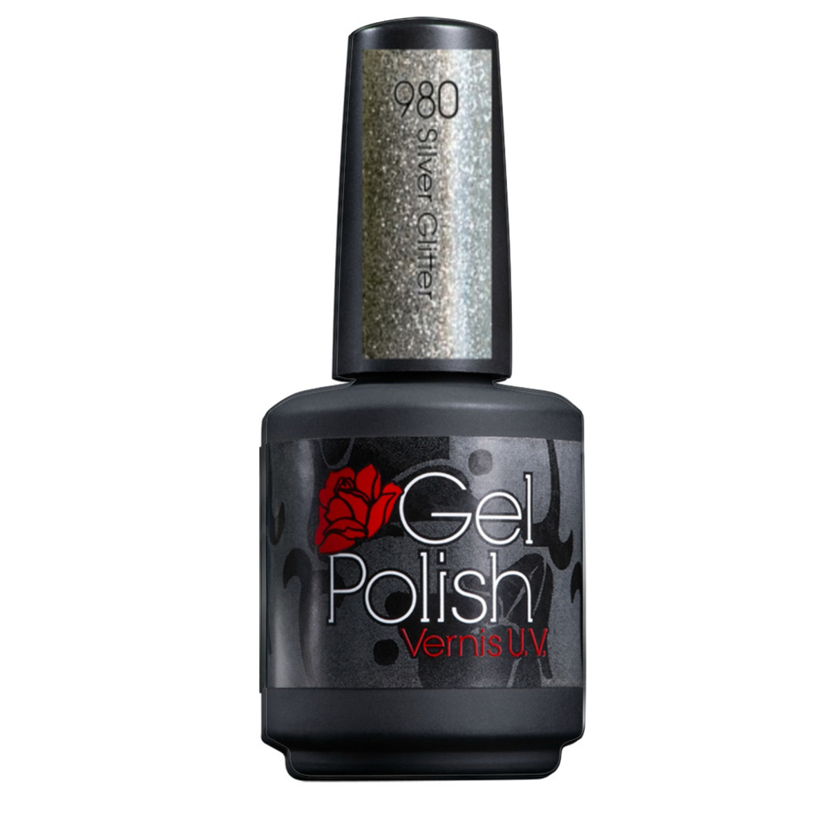 GEL POLISH_Gel Polish - Vernis gel UV_980 - Silver Glitter-1/2 oz_Gisèle produits de beauté