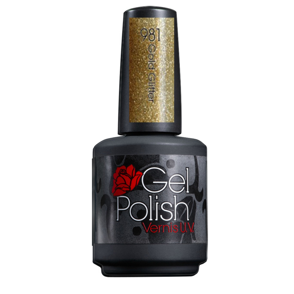 GEL POLISH_Gel Polish - Vernis gel UV_981 - Gold Glitter-1/2 oz_Gisèle produits de beauté