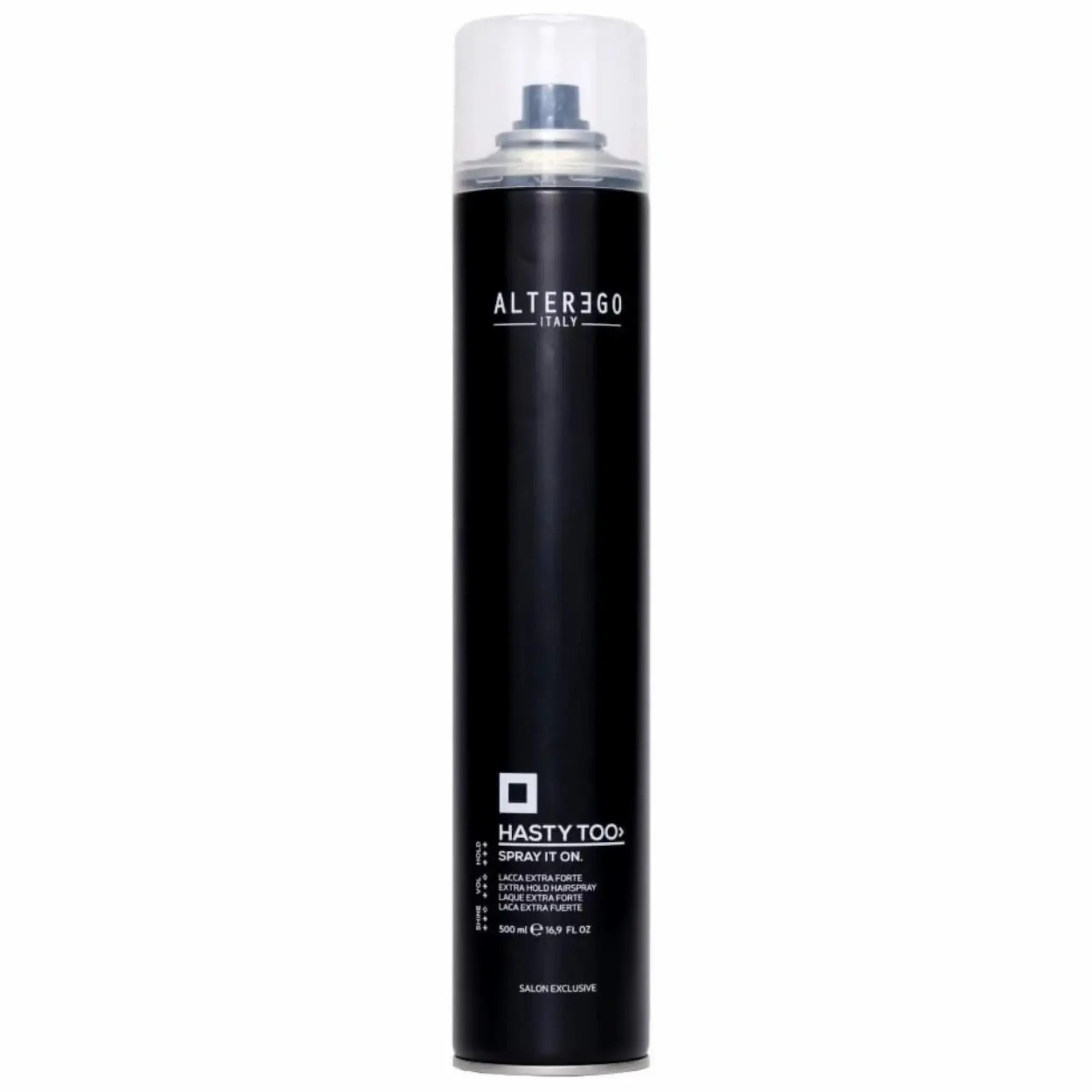 ALTER EGO_Hasty Too - Spray it on laque extra forte_500ml-_Gisèle produits de beauté