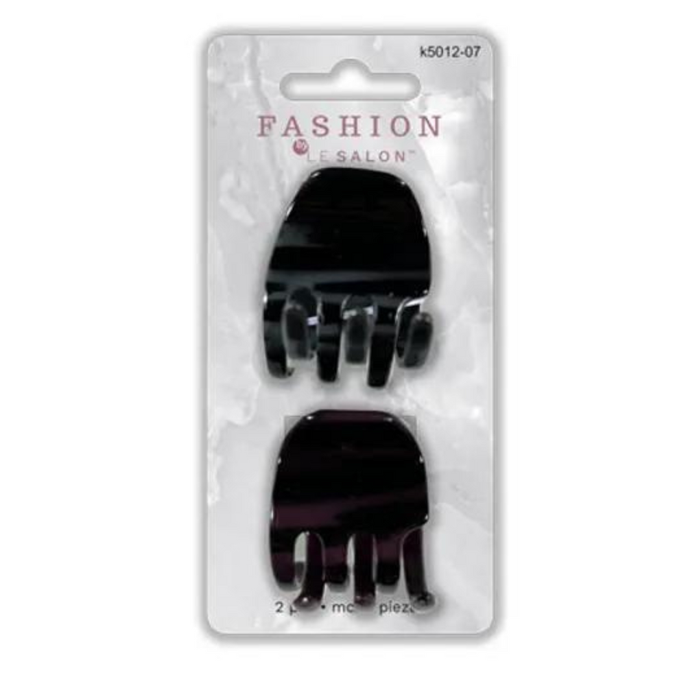 Moyenne Pince Fashion-Pinces, élastiques et bandeaux||Clips, Elastics & Headbands-LE SALON-2 pcs-Noir & Bourgonne-Carré-Gisèle produits de beauté