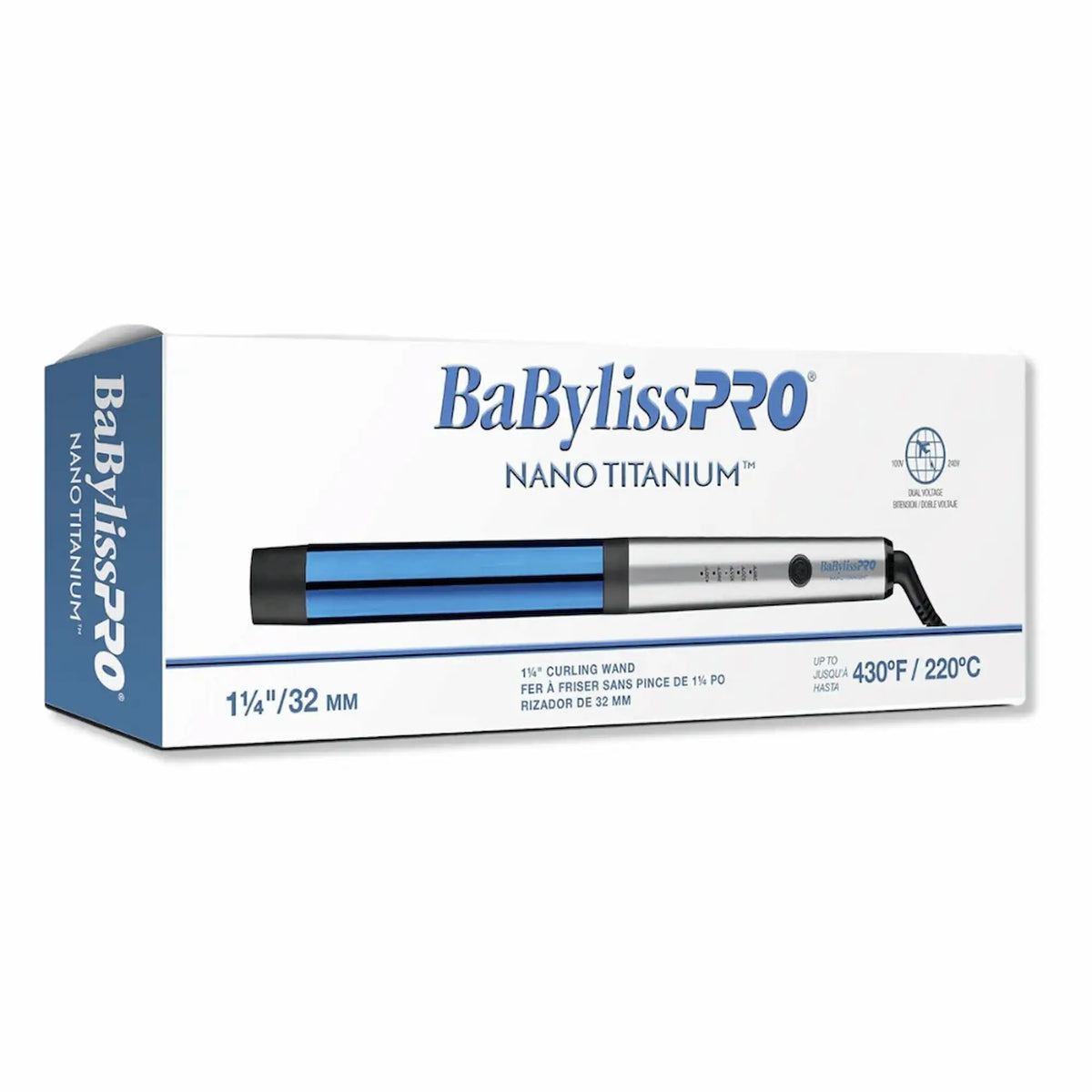 BABYLISS PRO_Nano-Titane & Céramique - Fer à friser sans pince_1 1/4 po-_Gisèle produits de beauté