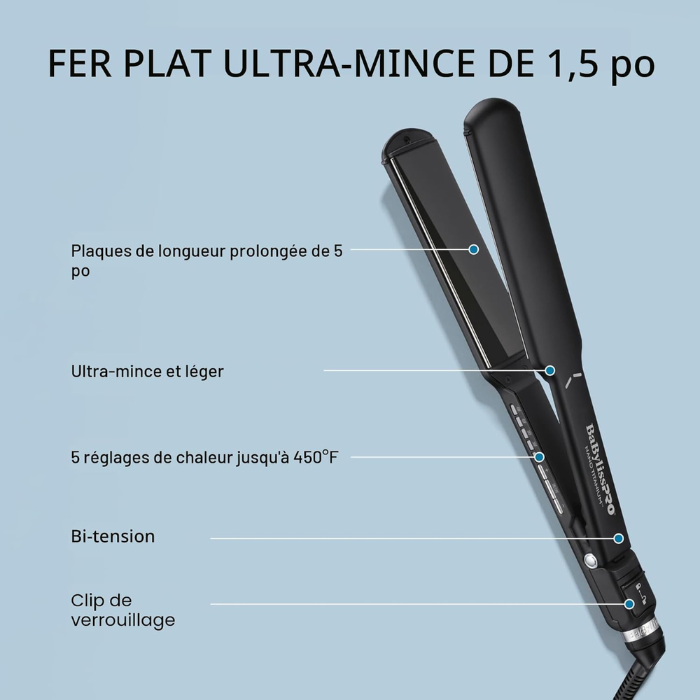 NANO TITANIUM - FER PLAT ULTRA-MINCE  1-1/2"