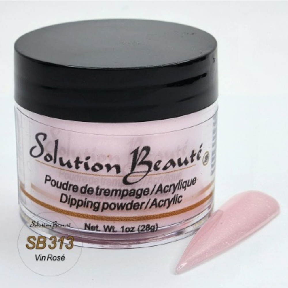 SOLUTION BEAUTÉ_Poudre pour ongles - Collection des fêtes 2023_SB313 - Vin Rosé-1oz_Gisèle produits de beauté