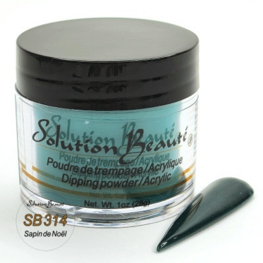 SOLUTION BEAUTÉ_Poudre pour ongles - Collection des fêtes 2023_SB314 - Sapin de noël-1oz_Gisèle produits de beauté