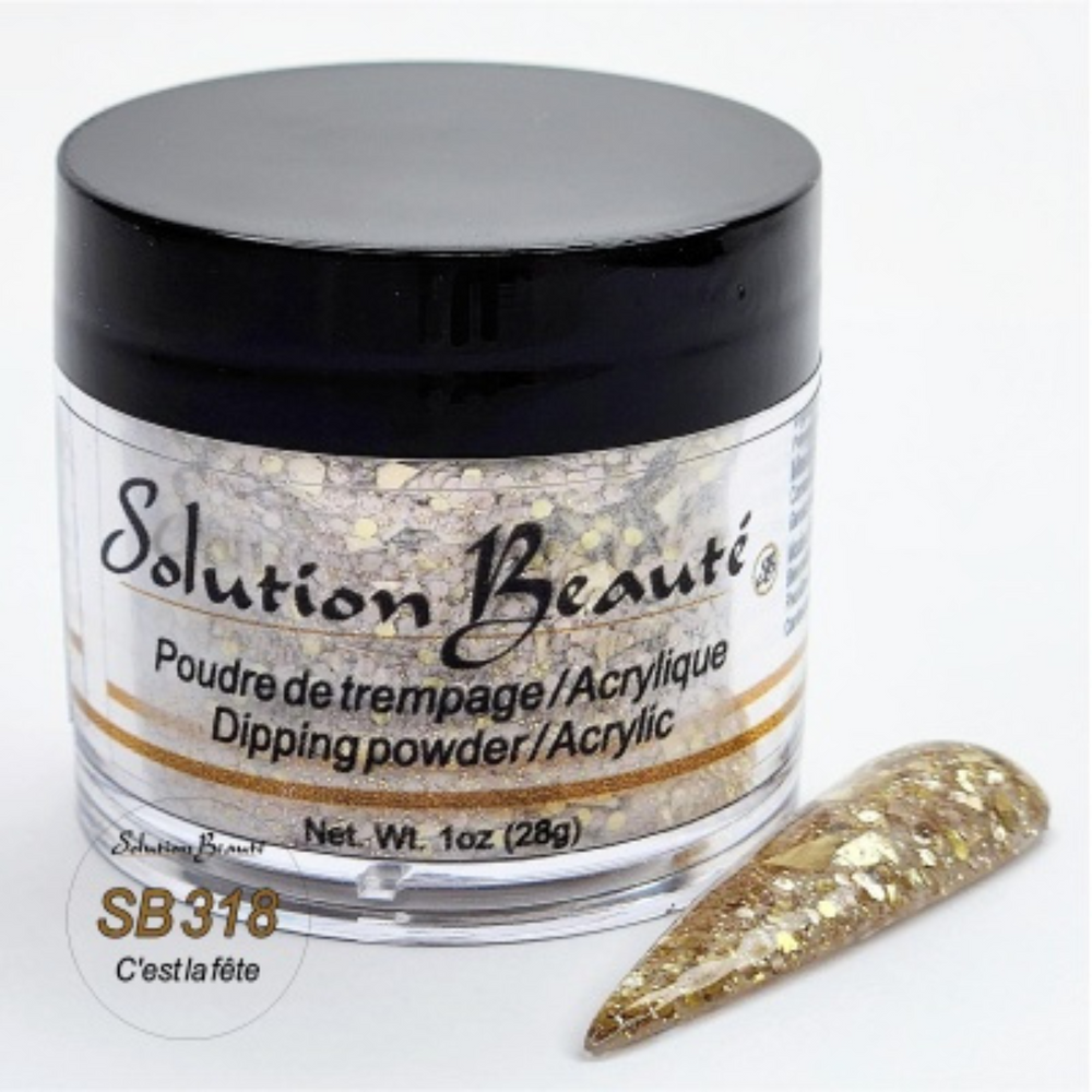 SOLUTION BEAUTÉ_Poudre pour ongles - Collection des fêtes 2023_SB318 - C'est la fête-1oz_Gisèle produits de beauté