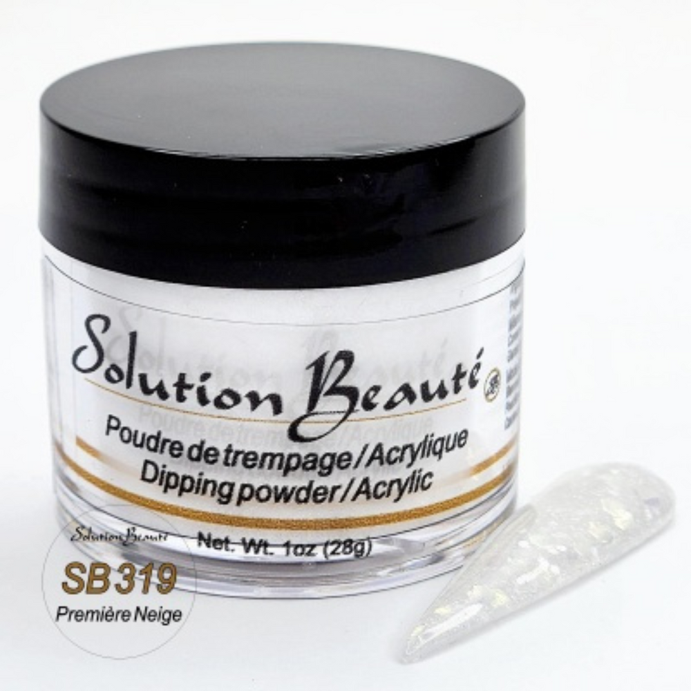 SOLUTION BEAUTÉ_Poudre pour ongles - Collection des fêtes 2023_SB319 - Première neige-1oz_Gisèle produits de beauté