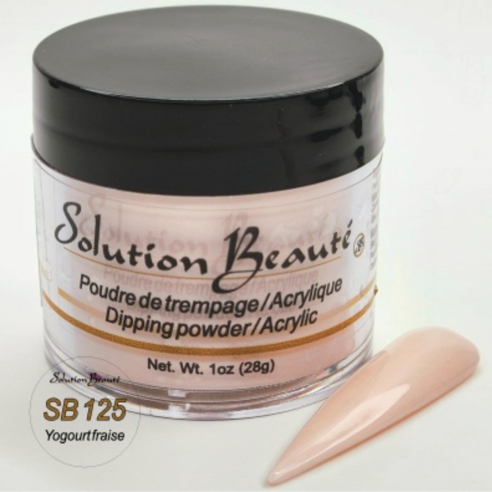 SOLUTION BEAUTÉ_Poudre pour ongles_SB125 - YOGOURT FRAISE-1oz_Gisèle produits de beauté