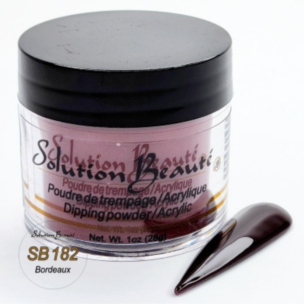 SOLUTION BEAUTÉ_Poudre pour ongles_SB182 - BORDEAUX-1oz_Gisèle produits de beauté
