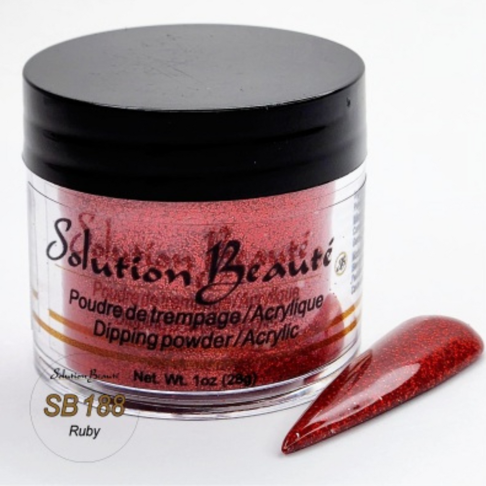 SOLUTION BEAUTÉ_Poudre pour ongles_SB188 - RUBY-1oz_Gisèle produits de beauté