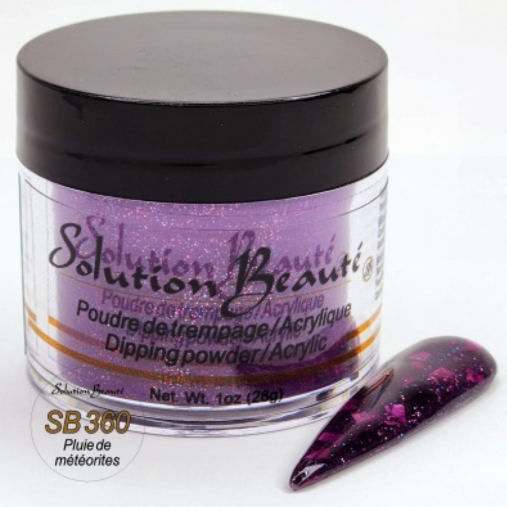 SOLUTION BEAUTÉ_Poudre pour ongles_SB360 - PLUIE METEORITE-1oz_Gisèle produits de beauté