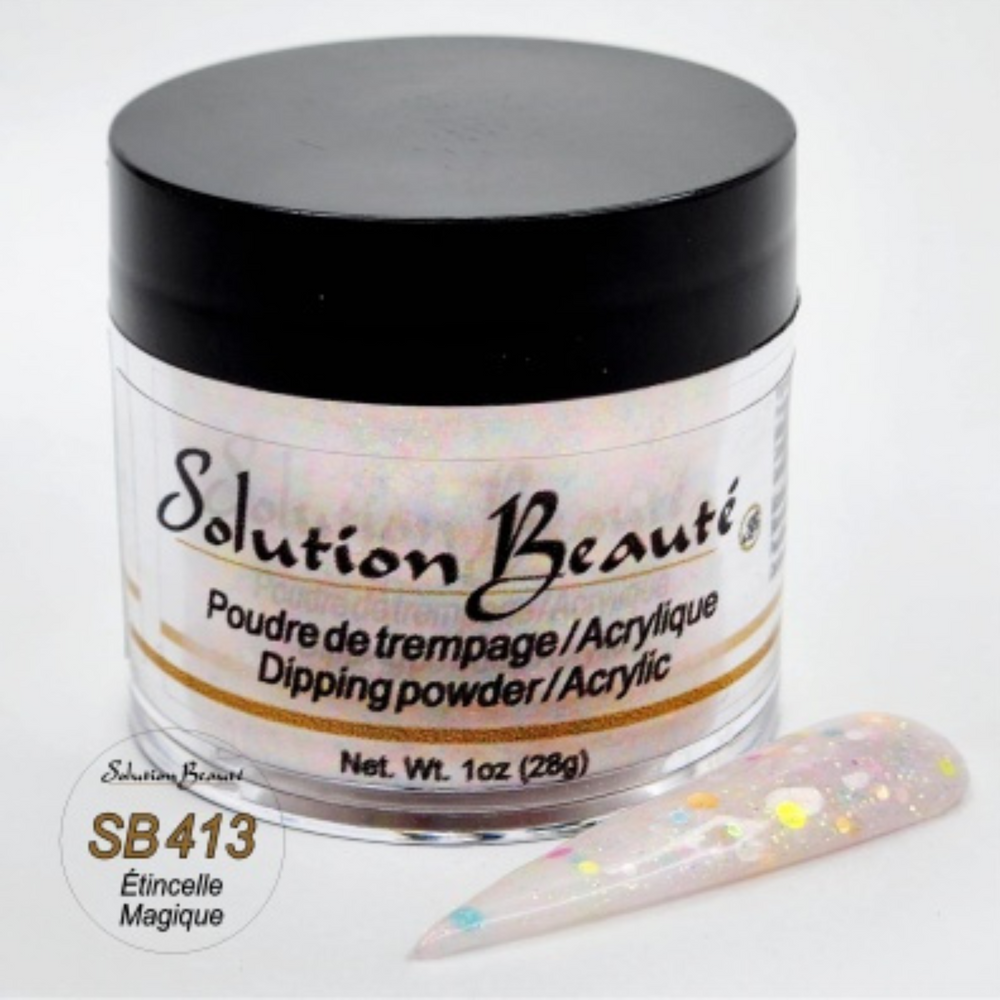 SOLUTION BEAUTÉ_Poudre pour ongles_SB413 - ETINCELLE MAGIQUE-1oz_Gisèle produits de beauté