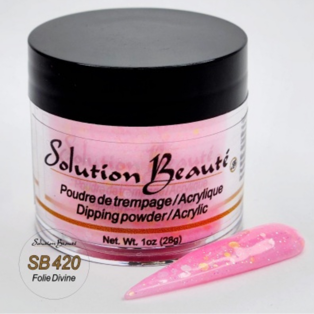 SOLUTION BEAUTÉ_Poudre pour ongles_SB420 - FOLIE DIVINE-1oz_Gisèle produits de beauté
