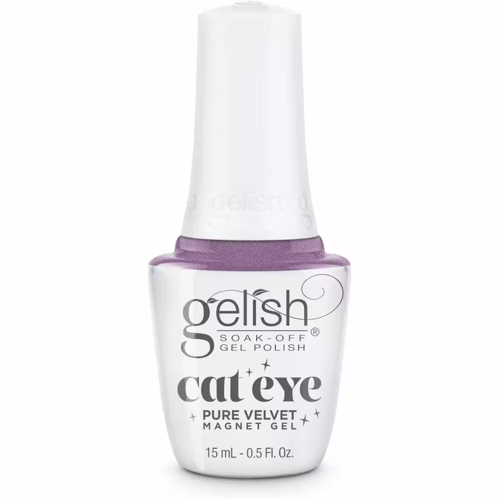 Bouteille de vernis gel magnétique Gelish Pure Velvet Irresistible Force avec effet velours scintillant.