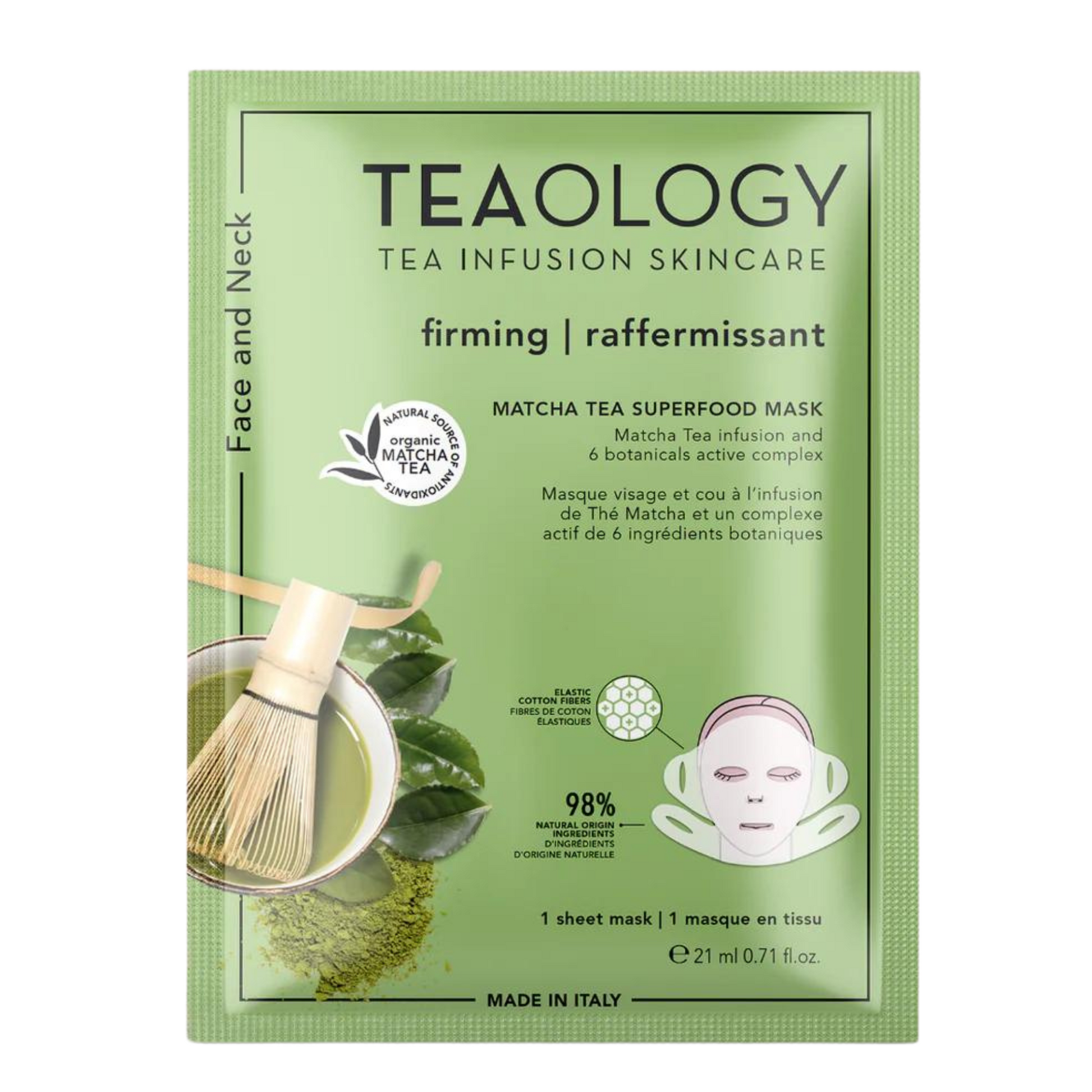 TEAOLOGY_Raffermissant - Masque visage et cou à l'infusion thé matcha_1-_Gisèle produits de beauté