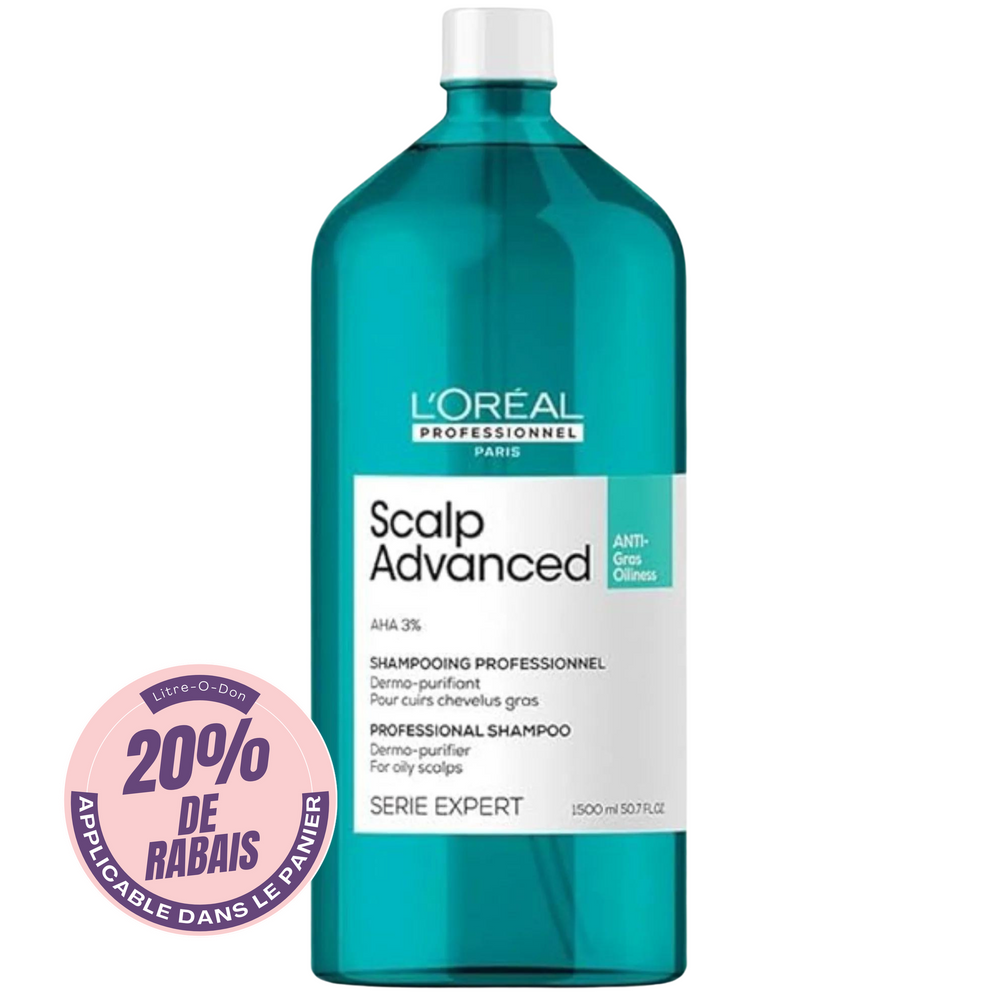 Scalp Advanced - Shampooing professionnel pour cuirs chevelus gras-Shampoings & Revitalisants||Shampoos & Conditioners-L'ORÉAL PROFESSIONNEL-1500ml-Gisèle produits de beauté