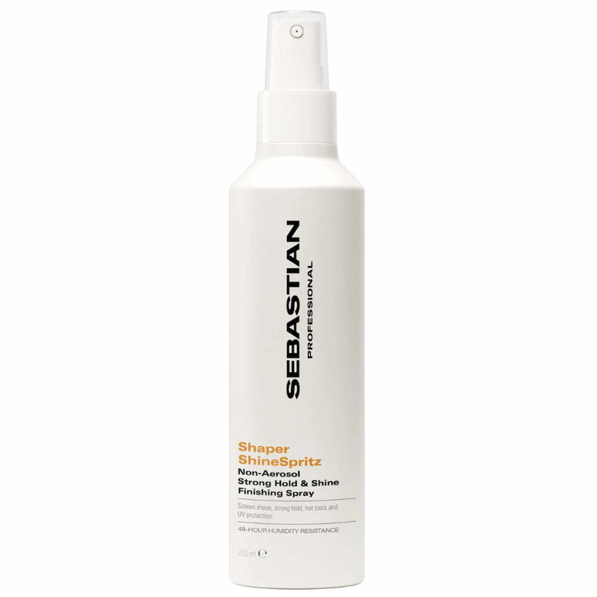 Sebastian Professional Shaper ShineSpritz Spray de finition forte tenue et brillance sans aérosol, 200 ml.