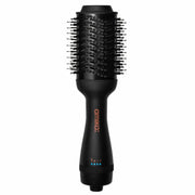 Brosse séchoir 2-en-1 amika Hair 2.0 de couleur noir avec barillet ovale noir, outil de coiffure professionnel pour brushing volumineux.