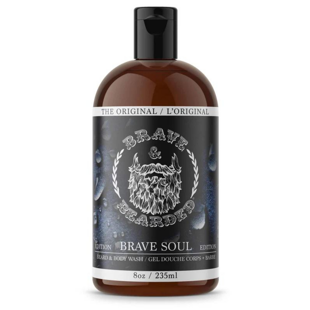 Shampooing à barbe & corps-Shampoings & Revitalisants||Shampoos & Conditioners-BRAVE N BEARDED-235ml-Gisèle produits de beauté