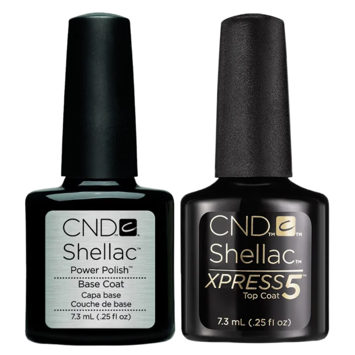 Combo - Shellac vernis U.V Base & top Xpress5-Vernis au gel||Gel Nail Polish-CND SHELLAC-7.3ml-Gisèle produits de beauté