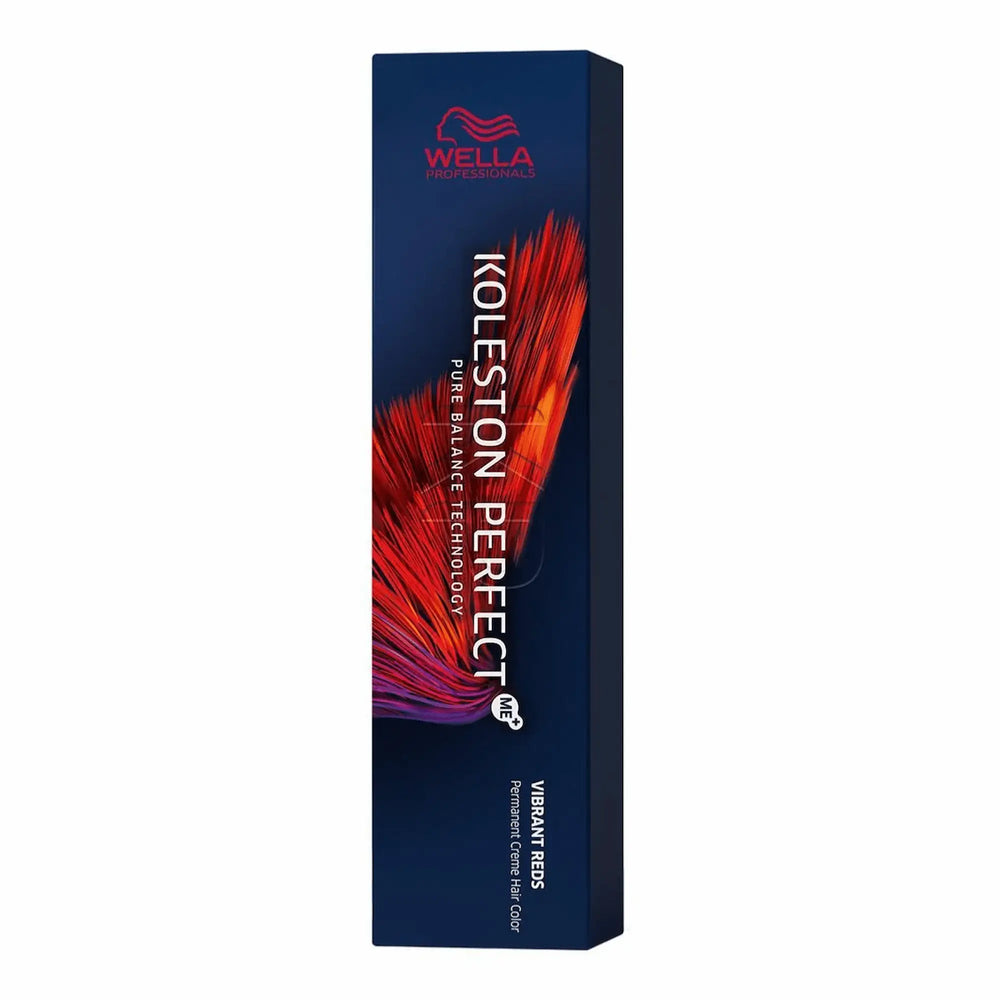 Boîte bleu foncé et tube argenté de 60 ml de Wella Koleston Perfect Special Mix. L'emballage indique "Pure Balance Technology" et "Permanente Creme Colour" en plusieurs langues.